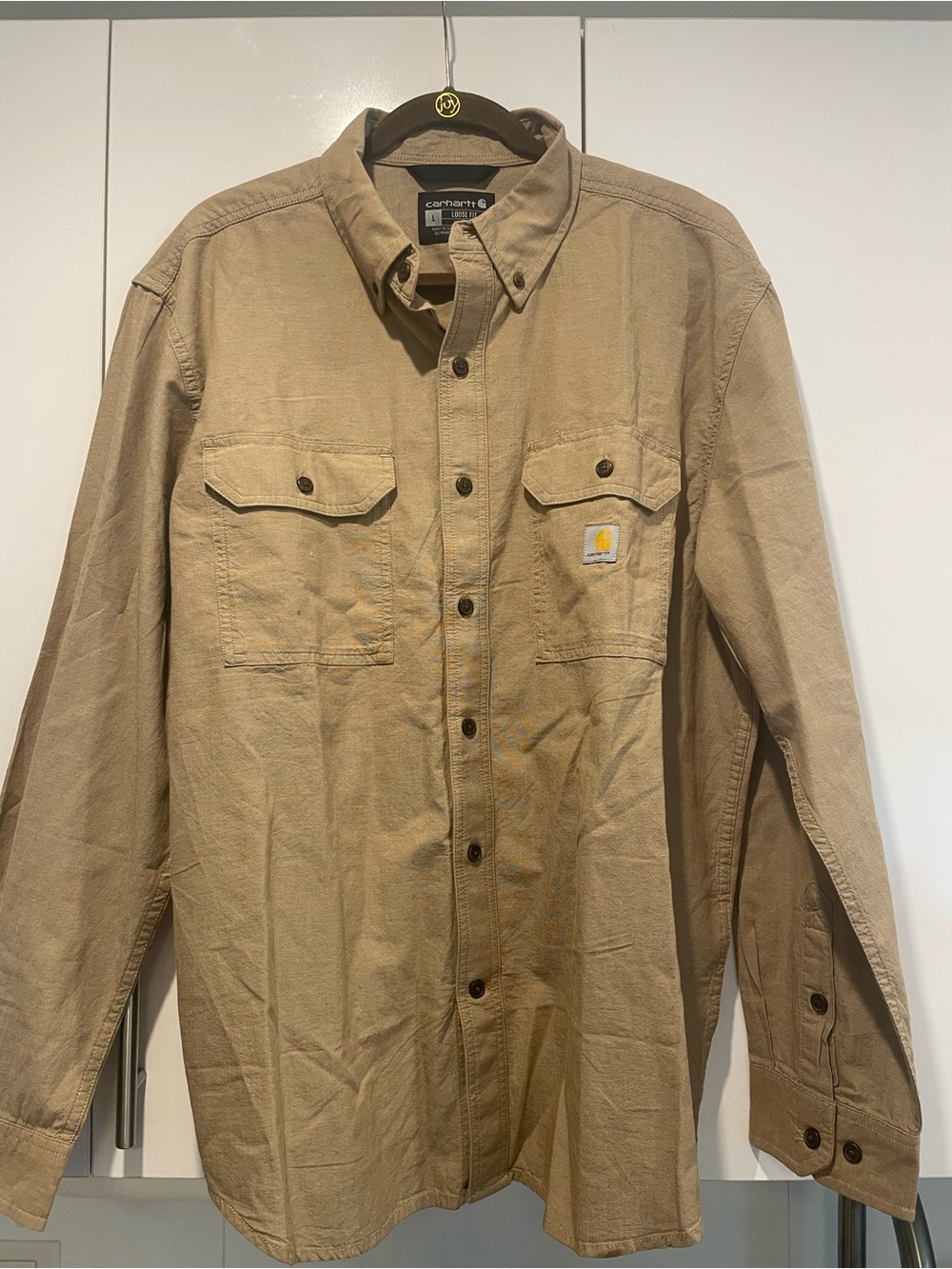 Carhartt Tan Button-Front Work Shirt Jacket